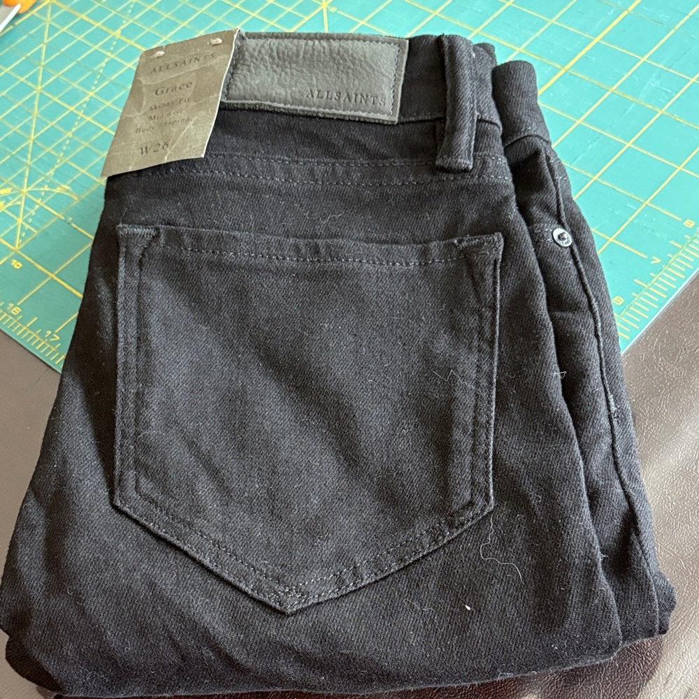 All Saints “Grace” W26 Black Skinny Fit Jeans NWT